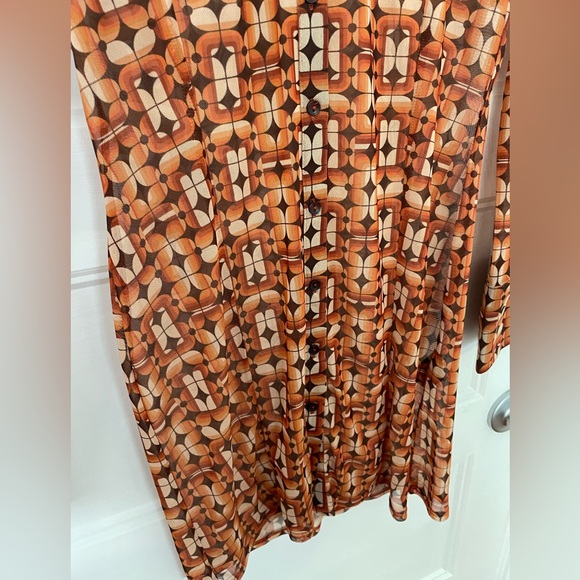 Urban Outfitters Sharon Button-up Mesh Shirt Dress - Picture 8 of 9